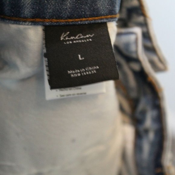 KanCan Button Fly Cut Off Jean Shorts Light Hi Rise Distressed Size Large H12810 - Picture 9 of 12